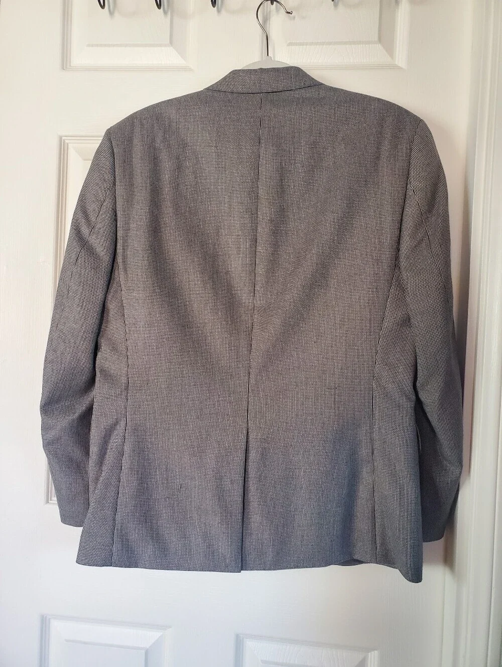 Lauren Ralph Lauren Houndstooth Gray Sport Jacket Office Career Two-Button 38S